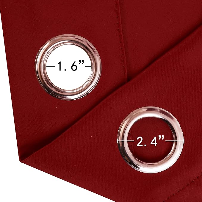 Red Thermal Blackout Curtains/42 x 95 Inch/Set of 2 Panels Room Darkening - Image 6