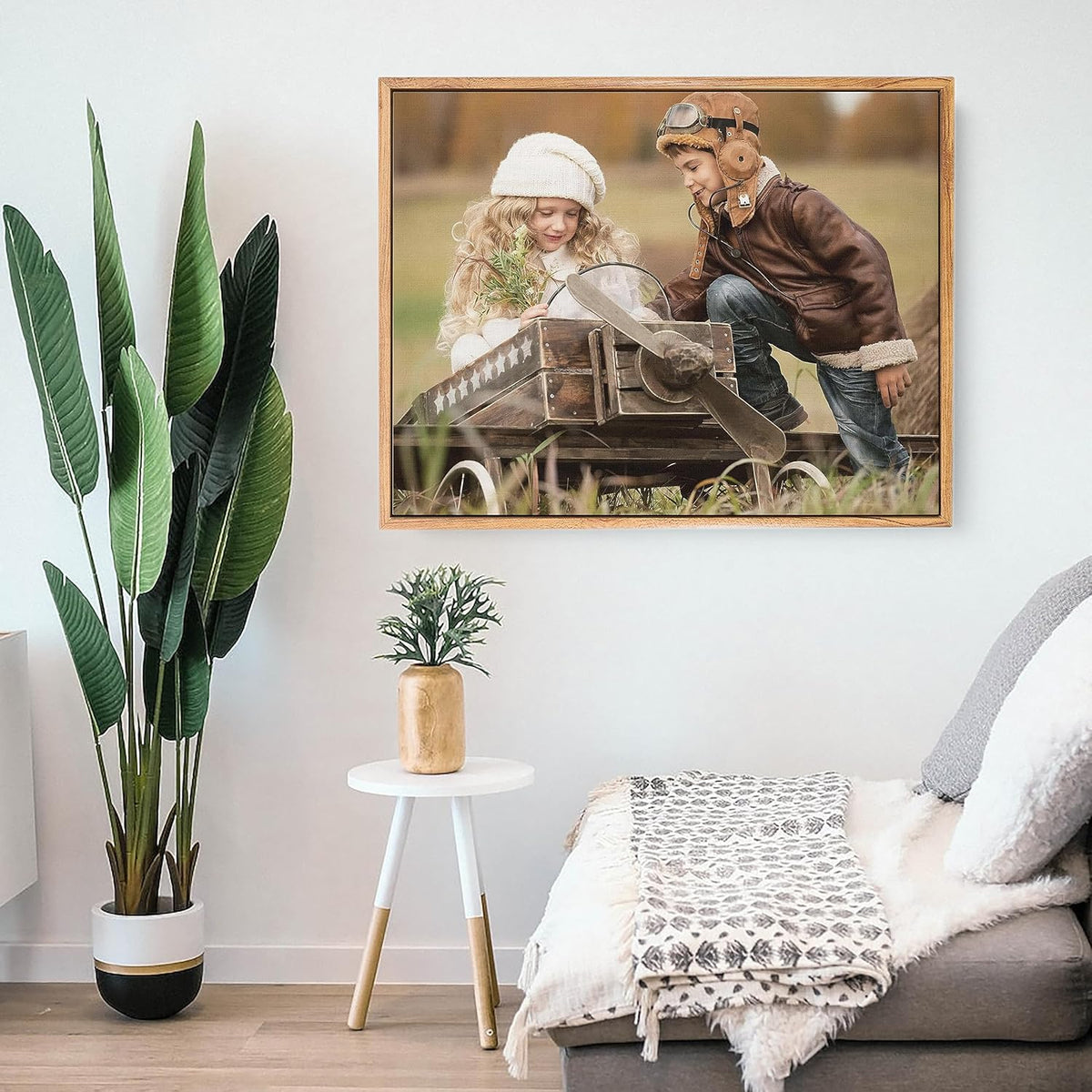 Personalized Custom Canvas Prints: Photo On Canvas (Light Brown, 16X24) Transform Your Photos into Stunning Framed Wall Art Digitally Printed Photo To Canvas Ideal for Home Decor, Gifts Keepsakes.