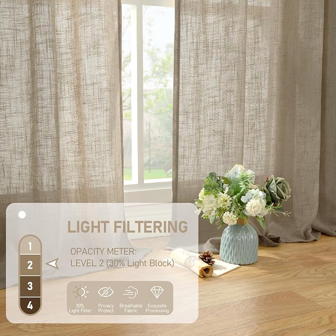 Linen Sheer Curtains 96 Inches Long - Image 5