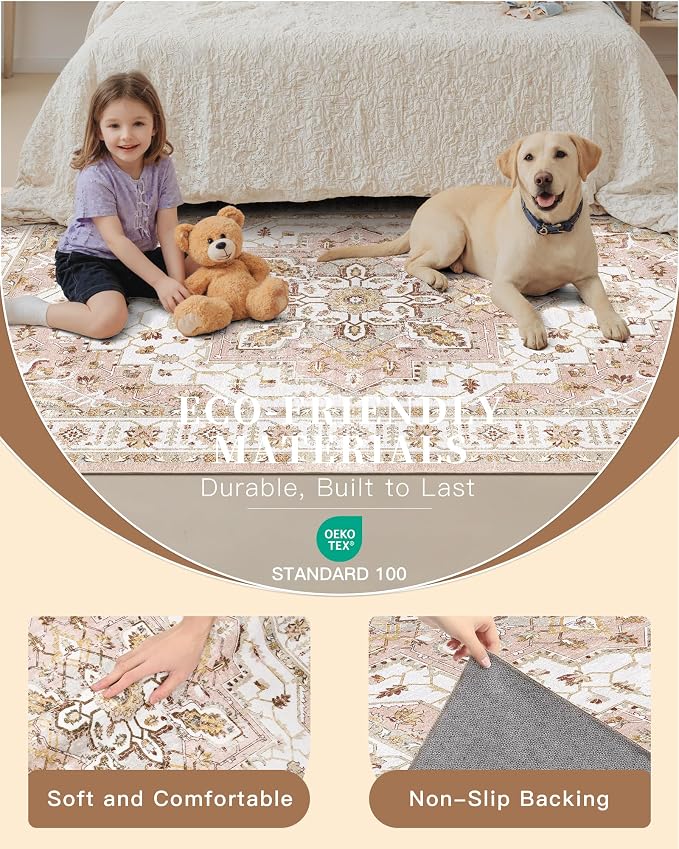 Madane Washable Area Rug 2x3 Small Entryway Rugs Non-Slip, Low Pile Floor Carpet - Image 5