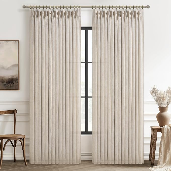 Pinch Pleated Light Filtering 60 Inch Wide Bedroom Curtains 96 Inches Long 2 by PleatedDrapes