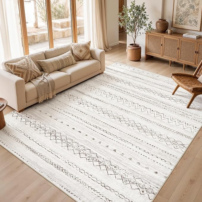 cotiled Boho 12x15 Area Rug for Living Room: Large Moroccan Washable Rug | by COTILED