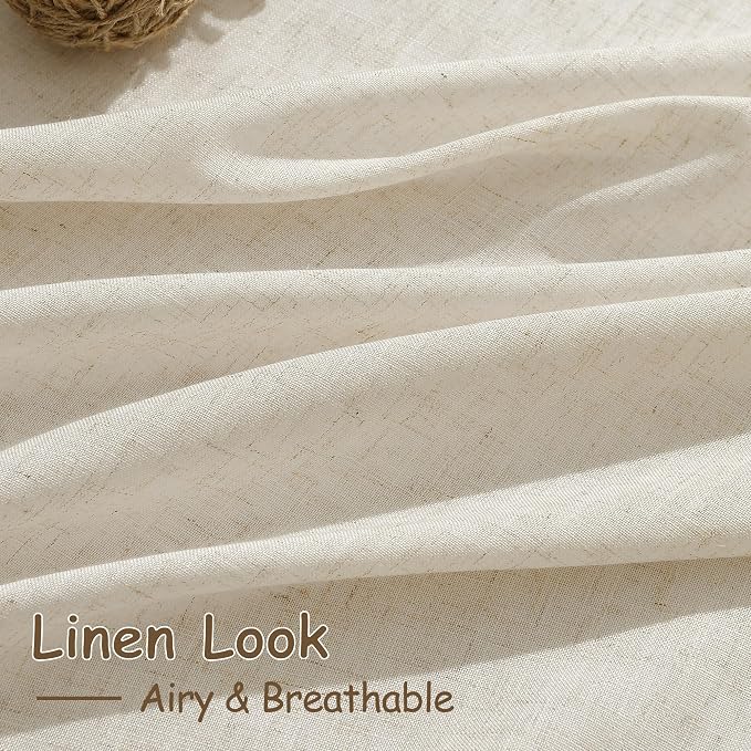 Birch Beige Linen Curtains 132 Inch Length - Image 4