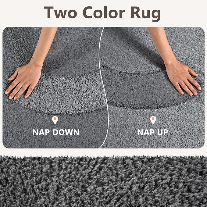3x5 Dark Grey Solid Area Rug Washable Non-Slip Soft - Image 9