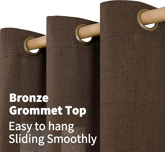 YoungsTex Brown Linen Curtains 72 Inch Length - Image 6