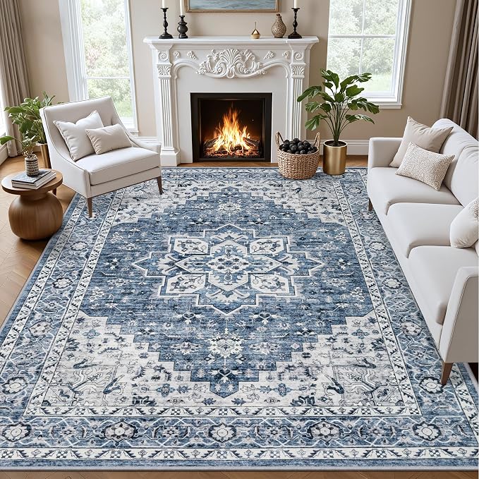 4x6 Area Rugs Living Room: Washable Vintage Rug by EXPEDIX