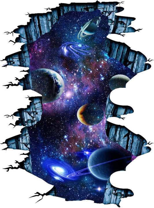 Quanhaigou Galaxy Wall Sticker,Space Wall Decal,Planet Wallpaper Decoration Decor