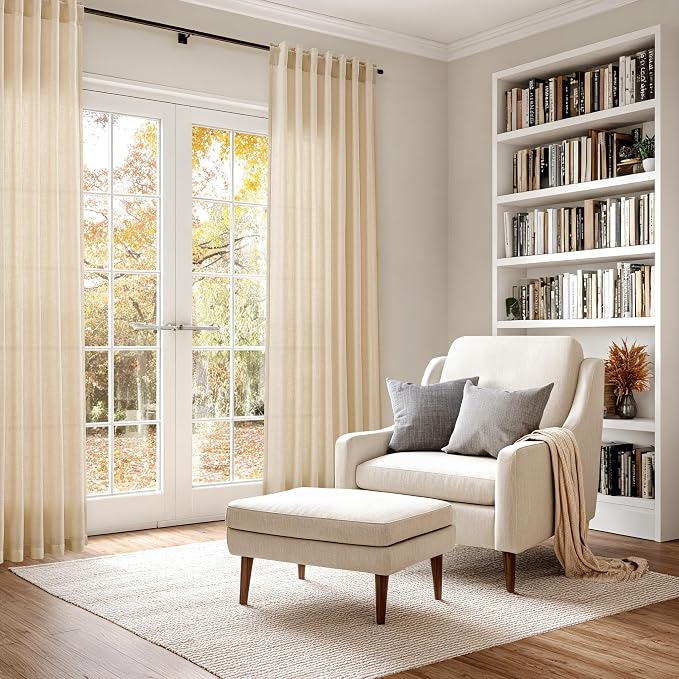 Tan Linen Curtains 84 Inches Long - Image 6