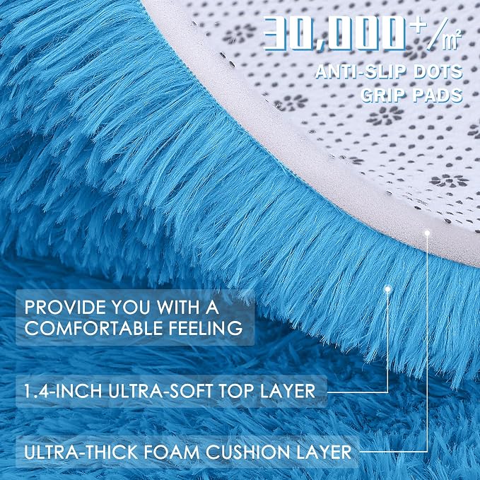 OLANLY Area Rugs for Living Room Bedroom, Machine Washable 4x5.9 ft Soft Fluffy - Image 9