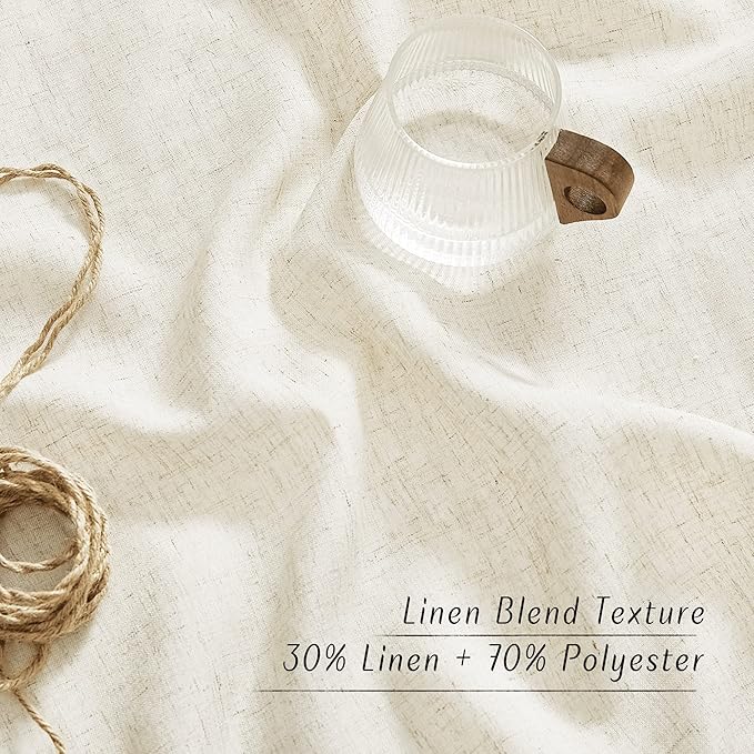 NICETOWN Natural Linen Curtains Flax Texture - Image 4