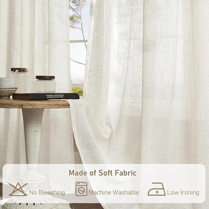 102 inch Natural Linen Curtains - Image 9