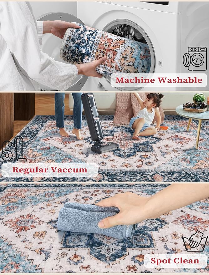 SERISSA 2'6"x8' Washable Non Slip Boho Runner Rug - Image 3