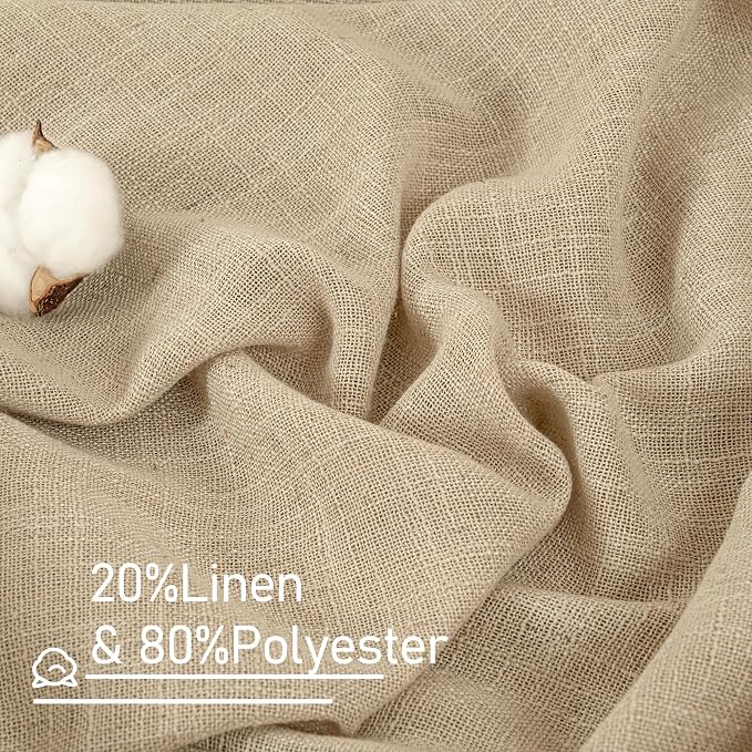 Kitchen Linen Curtains 40 Inch Length, Soft Thick Light Filtering Bronze - Image 2
