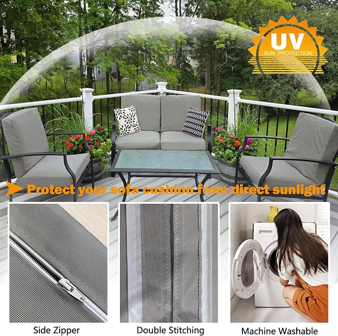 Sqodok Outdoor Cushion Covers 19x19 inch, Wicker Chair - Image 5
