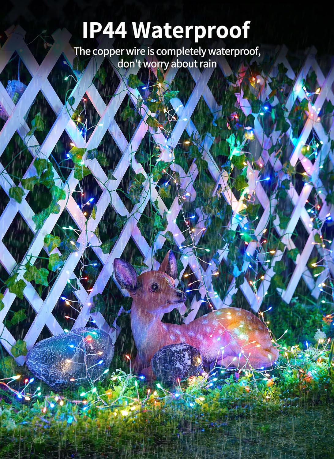 Outdoor Fairy Lights Battery Operated, Twinkle String Lights with Remote, 5 Feet 60 LEDs Firecracker Starry Lights for DIY Wreath Wedding Party Bedroom Mason Jar Holiday Christmas, Multicolor