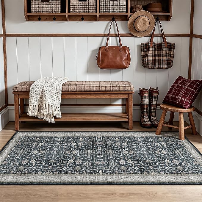 Washable Area Rug 4x6 for Living Room Bedroom | Low Pile; Non Slip;Machine - Image 3