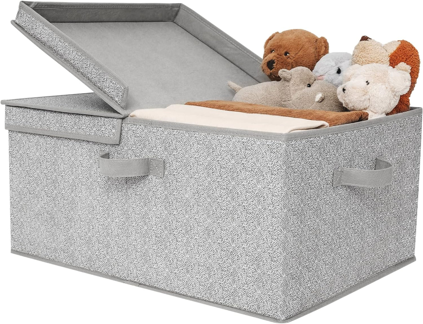 GRANNY SAYS Fabric Storage Bin with Lid, Decorative Storage Box, Extra Large Storage Baskets, Closet Organizer, Gray, 1-Pack