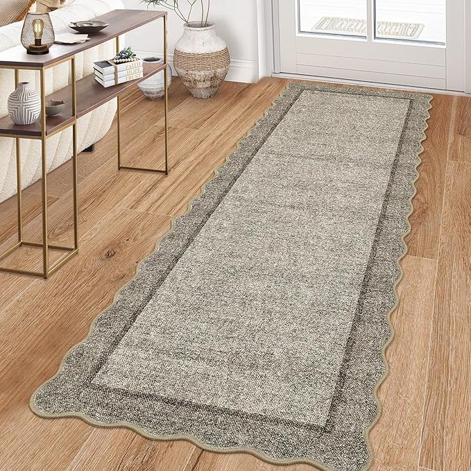 GarveeHome Scalloped Washable Runner Rug 2x6 Non Slip Kitchen Rugs - Image 2