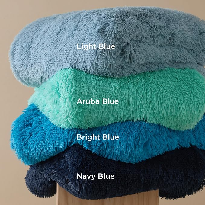 Bedsure GentleSoft Fluffy Light Blue Blankets Queen Size - Image 8