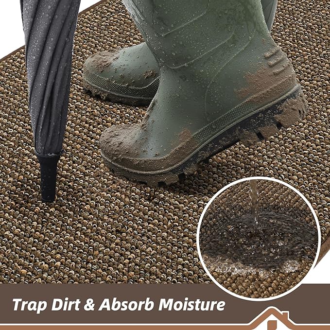 BEQHAUSE Dirt Trapper Door Mat 32" x 72", Non-Slip Washable Doormats, Low - Image 3