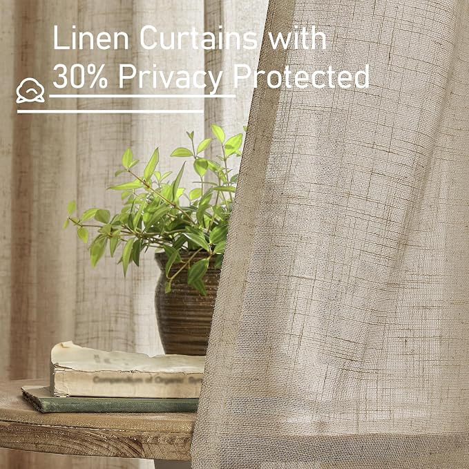 Sheer Linen Curtains 48 Inches Length - Image 6