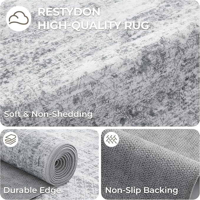 4x10 Runner Rug Non Slip, Washable Hallway Runner Rug, Nursery Room, Soft - Image 7