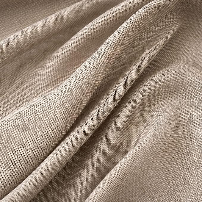 MIULEE Taupe Linen Curtains 52x84 Inch Length - Image 4