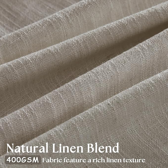 Burlywood Birch Pinch Pleated Linen 92 Inch Curtains 2 Panels | Memory Training - Image 3
