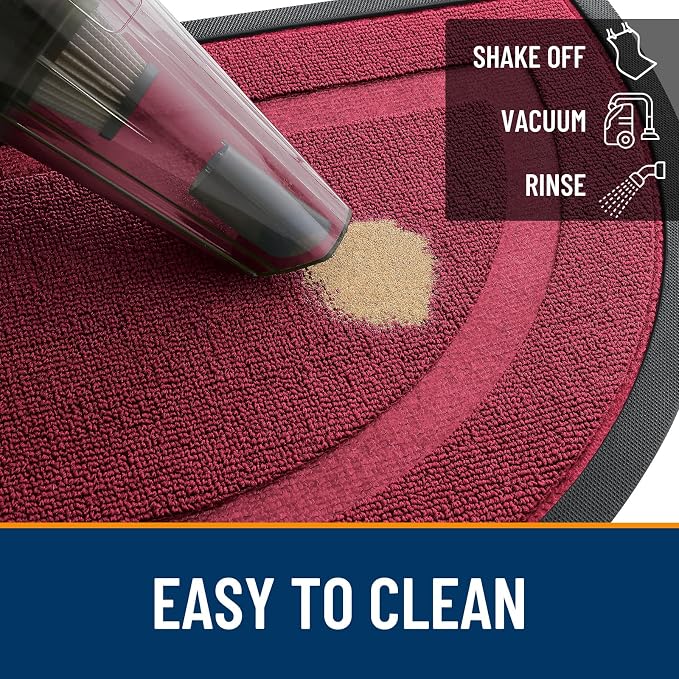 OLANLY Half Circle Front Door Mat Outside 71x23 All-Season Rubber Doormat | - Image 5