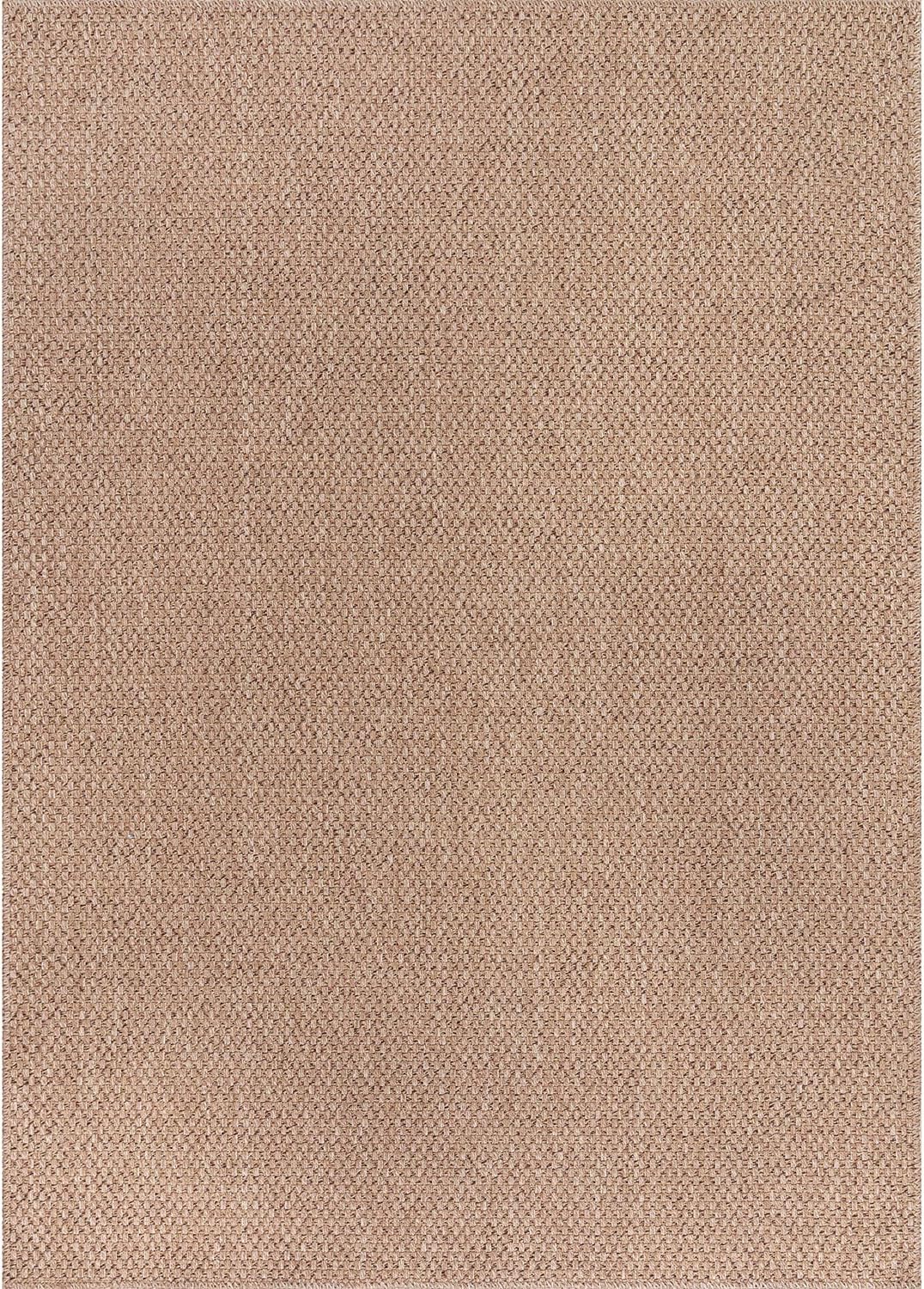 CAMILSON Easy Jute Rug 8x10, Indoor Outdoor Natural Color Farmhouse Area Rugs for Living Room Patio and Kitchen Rug, Solid Boho Woven Design, Easy-Cleaning, Washable Outside Carpet Alfombras (8 x 10)