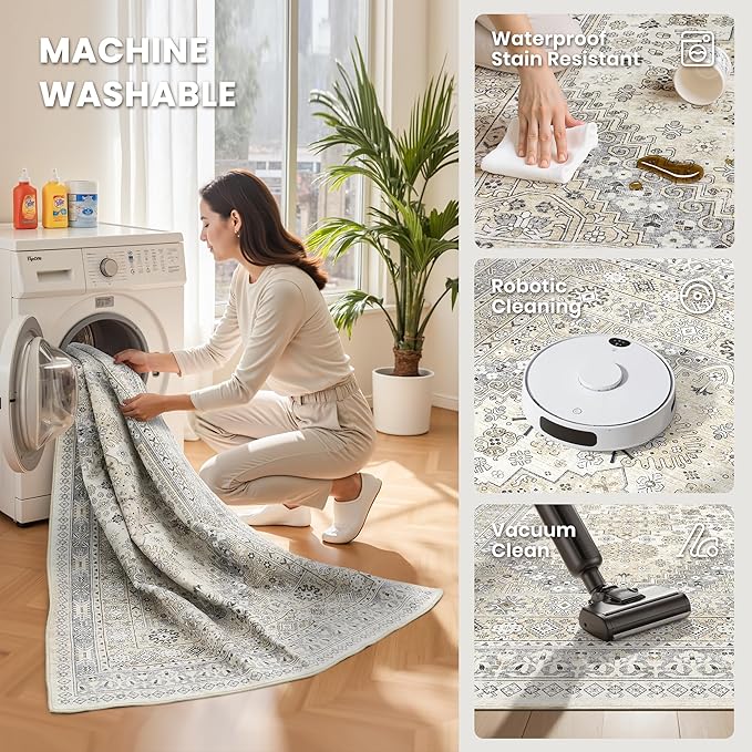 2x10 Runner Rug Non Slip, Washable Hallway Runner Rug, Laundry Room, Soft - Image 6