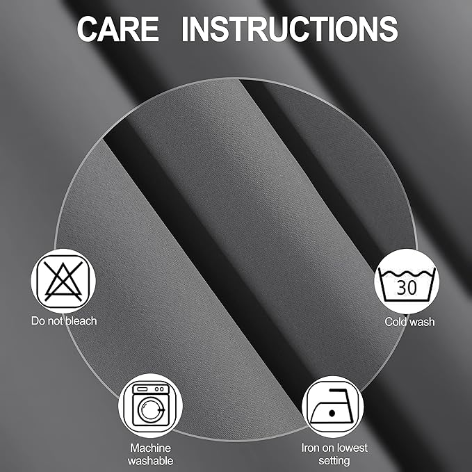 Frost Grey Blackout Curtains/52 x 45 Inch Length Kids Curtains/Set of 2 Panels - Image 4