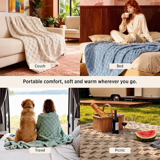 Bedsure GentleSoft Dark Green Spring Throw Blanket - Image 4