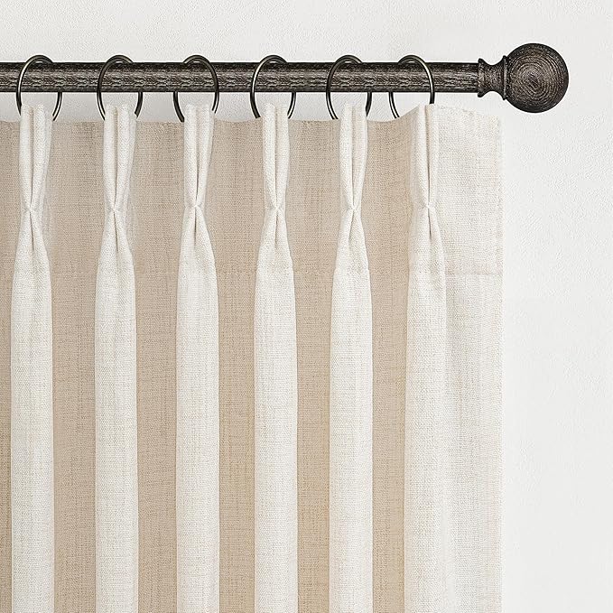 Cream Beige Pleated 92 Inch Boho Curtains - Image 8