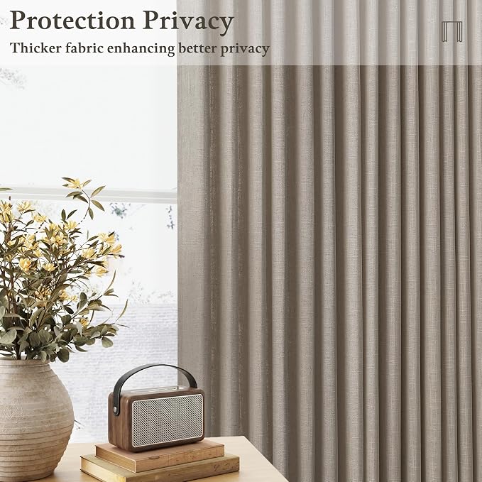 Burlywood Pinch Pleated Extra Long Semi Sheer Curtains 105 Inches Long 50W | - Image 4