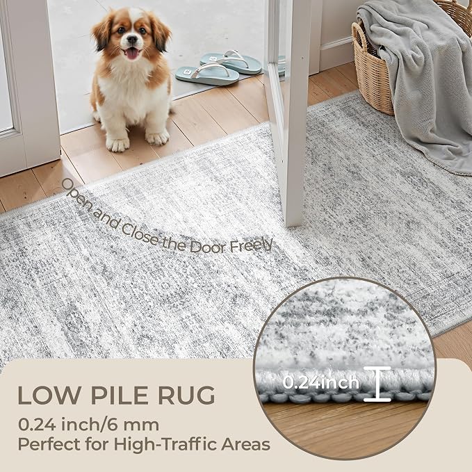 3x8 Runner Rug Non Slip, Washable Hallway Runner Rug, Nursery Room, Soft Runner - Image 6