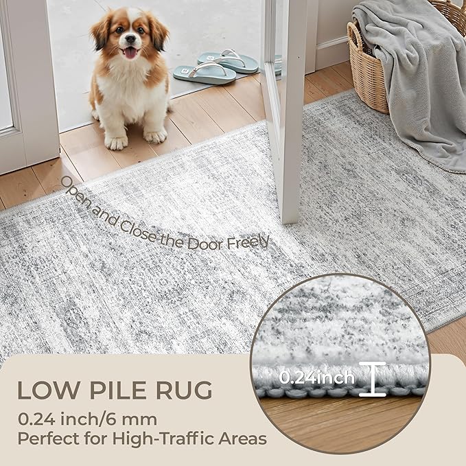 2x4 Rug Runners for Hallways Non Slip, Nursery Room, Soft Runner Rug, Stain - Image 6