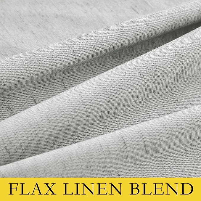 NICETOWN Grey Full Shade Room Warming Linen Curtain Panels 84 inches Long - Image 8