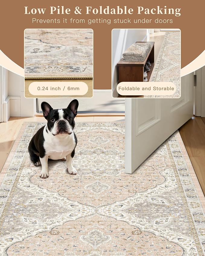 Madane Washable Area Rug 2x3 Small Entryway Rugs Non-Slip, Low Pile Floor Carpet - Image 6