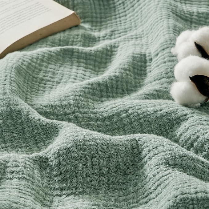 Bedsure 100% Cotton Muslin Throw Blanket Large 50x70 Inches by Unknown