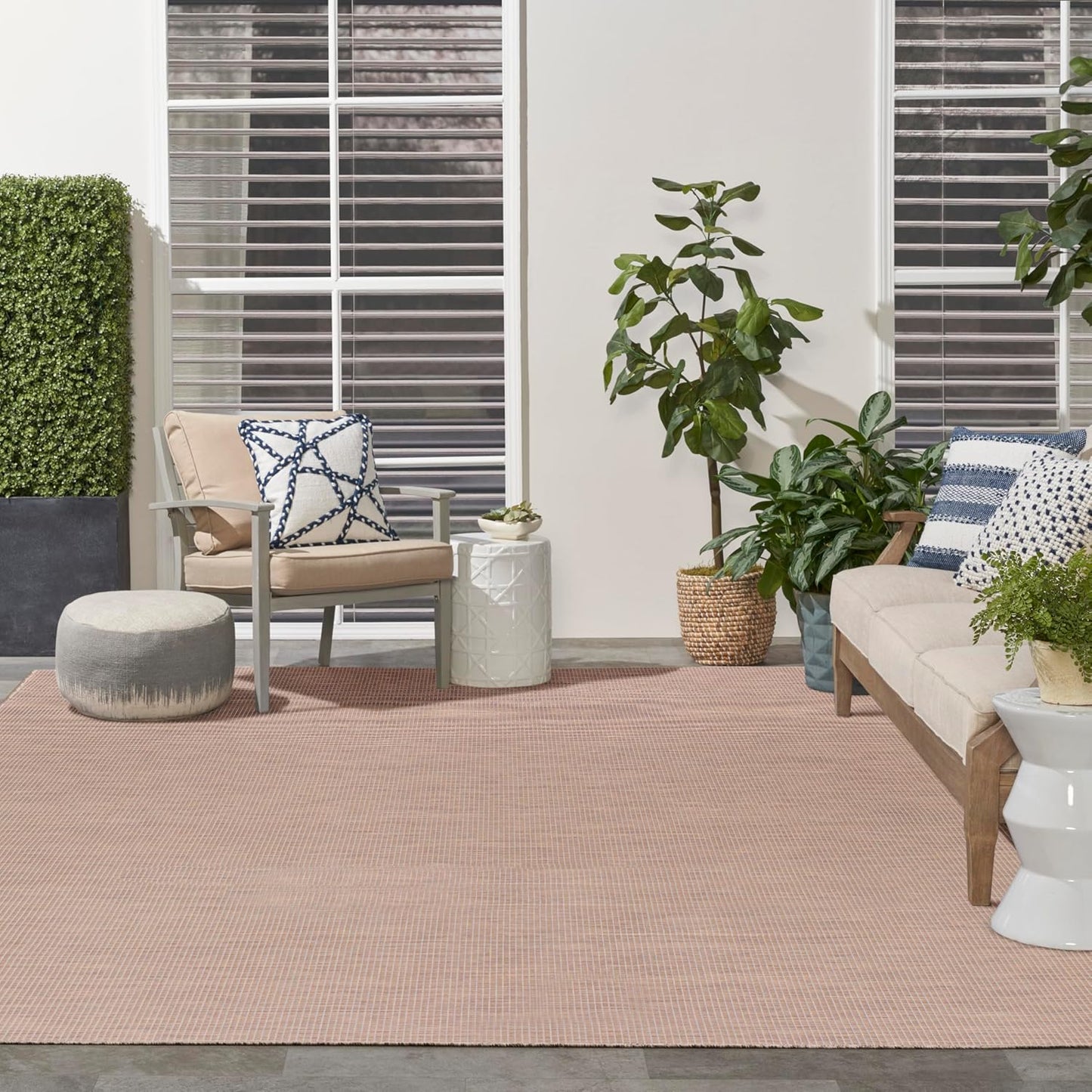 Nourison Home Positano Indoor/Outdoor Jute 9' x 12' Area Rug, Easy Cleaning, Non Shedding, Bed Room, Living Room, Dining Room, Backyard, Deck, Patio (9x12)