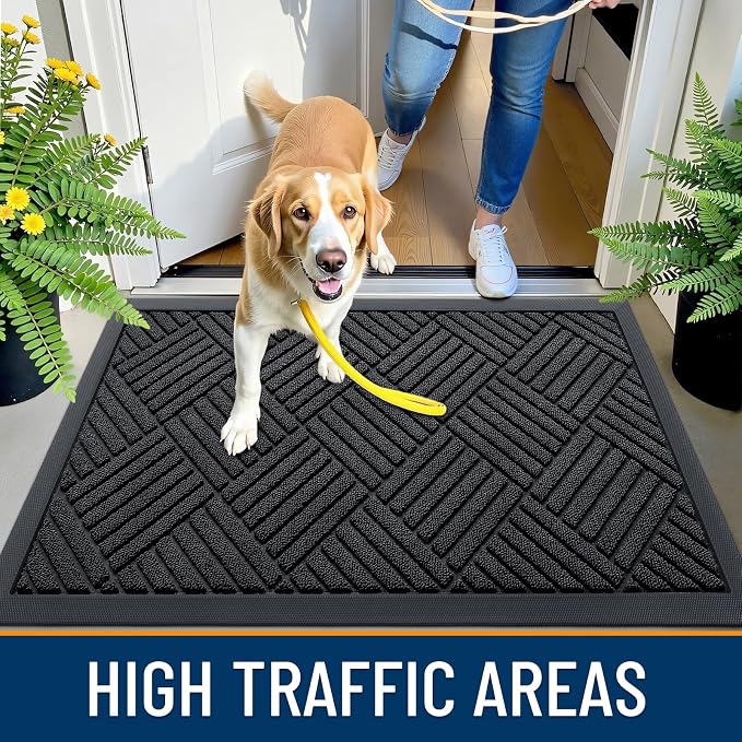 OLANLY Front Door Mat Outside Entrance 59x34, Waterproof Heavy-Duty Doormat | - Image 6