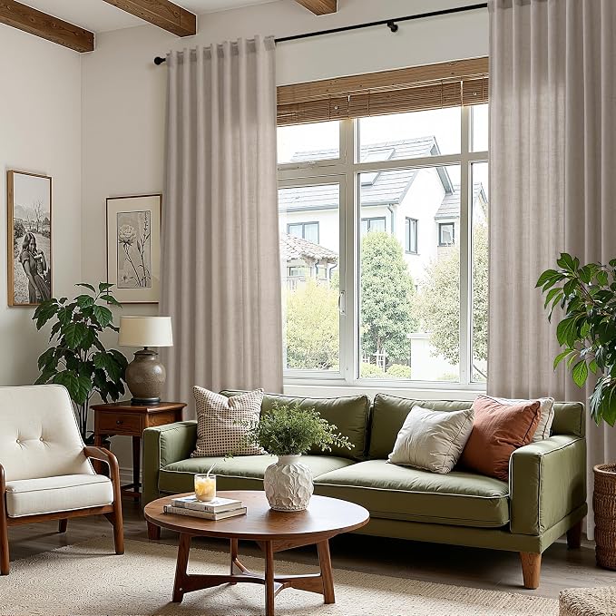 Stone Beige Linen Curtains 84 Inches Long - Image 8