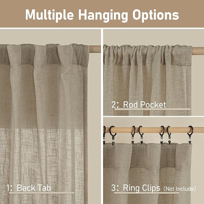 Short Linen Curtains 30 Inch Length - Image 3