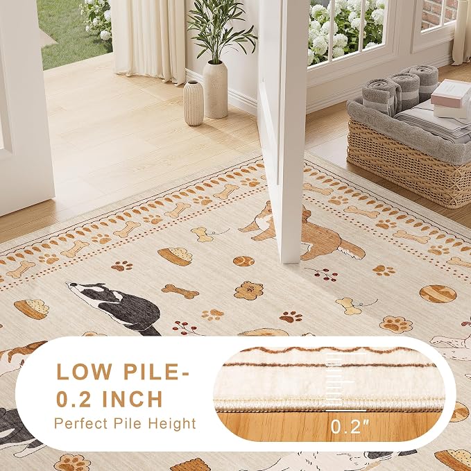 DUKINO 2.6x8 Kitchen Runner Rug, Washable Non Slip Dog Rug, Stain Resistant - Image 8
