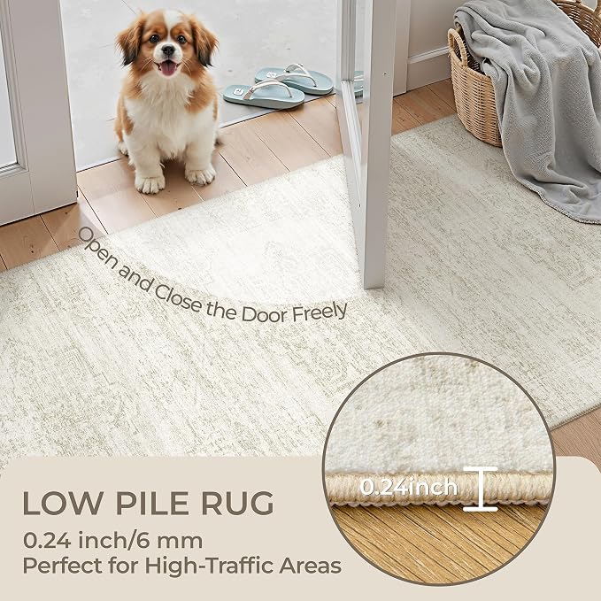 2x8 Runner Rug Non Slip, Washable Hallway Runner Rug, Nursery Room, Soft Runner - Image 6