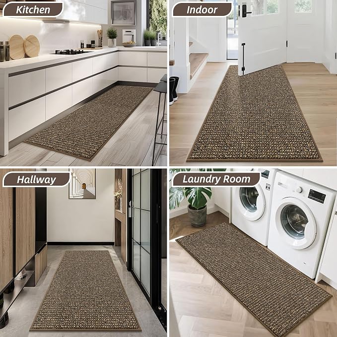 BEQHAUSE Dirt Trapper Door Mat 20" x 48", Non-Slip Washable Doormats, Low - Image 8