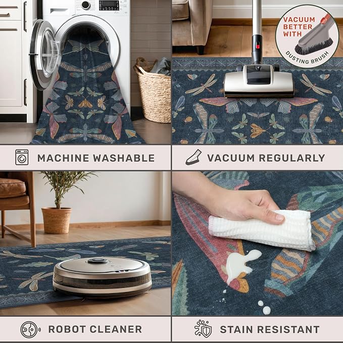 Vintage 2x10 Washable Entryway Indoor Runner Rug, Non Slip Carpet - Image 5