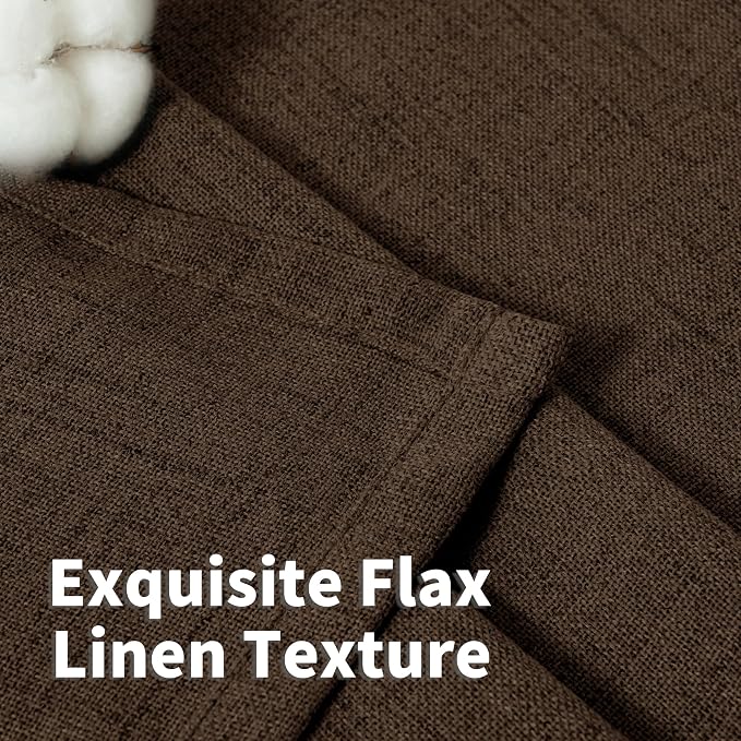 YoungsTex Brown Linen Curtains 63 Inches Length - Image 5