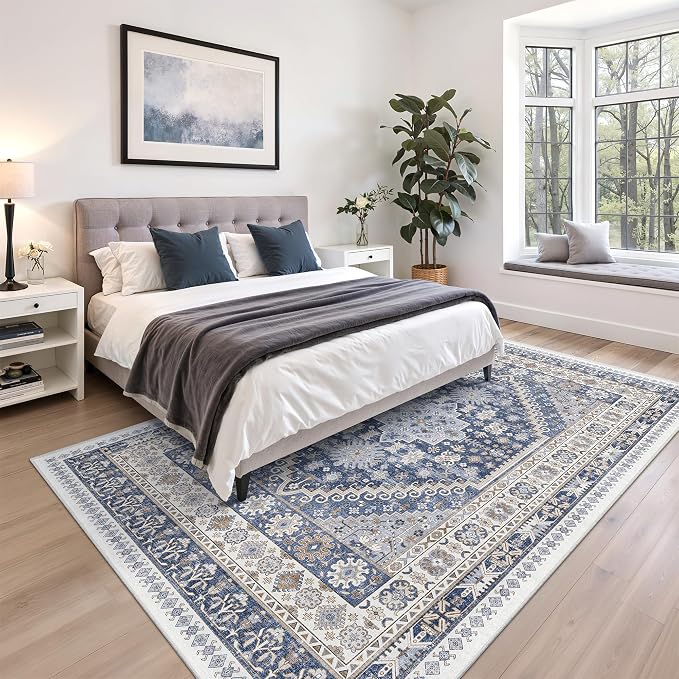 5x8 Area Rugs for Living Room, Large Washable Rug, Dining Room, Low Pile - Image 9
